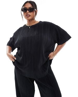 ONLY Boxy Plisse T-shirt Co-ord - Blue