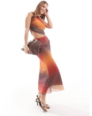 Sixth June Co-ord Ombre Mesh Maxi Skirt - White