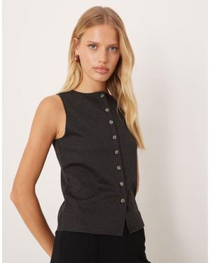 Mango High Neck Vest - Black
