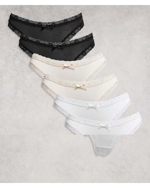 DORINA Essential 6 Pack Microfibre Thong - White