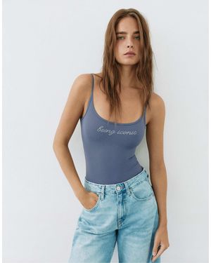 Pull&Bear Body à motif strass bleuté