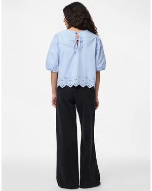 Pieces Short Sleeved Top - Blue