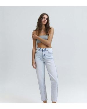 Pull&Bear Petite High-waist Mom Fit Jeans - Blue