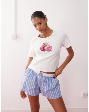 Monki – t-shirt - Weiß