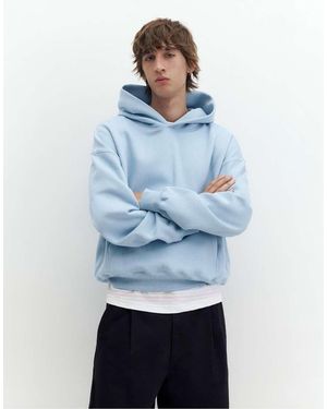 Pull&Bear Boxy Fit Hoodie - Blue