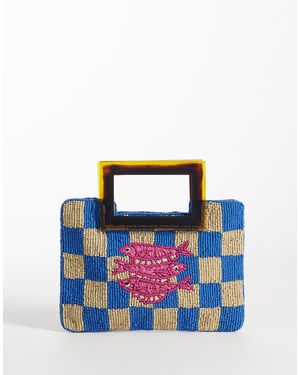 ASOS – perlenbesetzte clutch - Blau