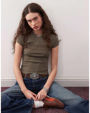 Miss Sixty Knitted Top With Tonal Logo - Brown