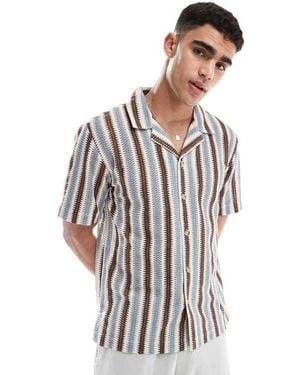 Goldsboro Crochet Revere Shirt - White