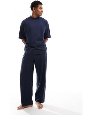 ASOS – oversize-pyjama-set - Blau