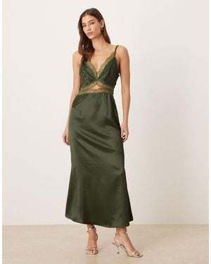Designer Green Satin Slip Dresses for Women - Up to 59% off | Lyst