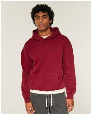 Hollister Boxy Washed Icon Hoodie - Red