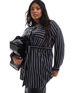 Yours – tunikahemd im utility-stil - Schwarz