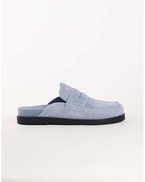 TOPSHOP Addie Echte Suède Muiltjesloafer - Blauw