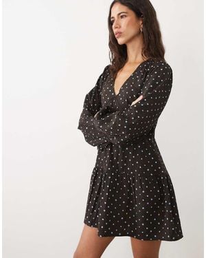 Wednesday's Girl Long Sleeve Smock Dress - Black