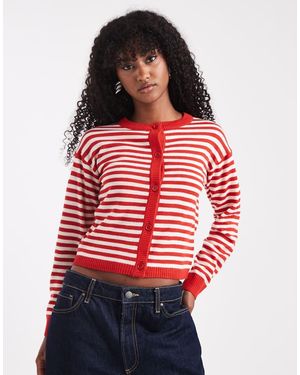 Wednesday's Girl Striped Cardigan - Red