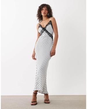 Nobody's Child Emerson Satin Lace Cami Maxi Dress - White