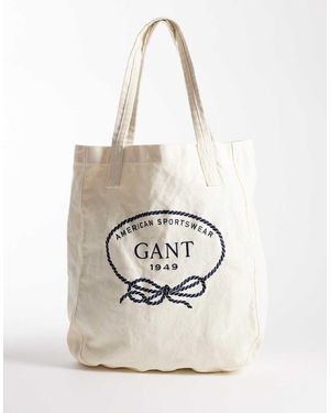 GANT Maxi Borsa Con Logo Vintage Guscio D'Uovo - Bianco