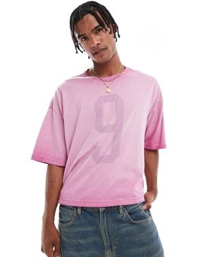 Hollister baggy Drop Jersey T-shirt With Varsity Motif Detail - Purple