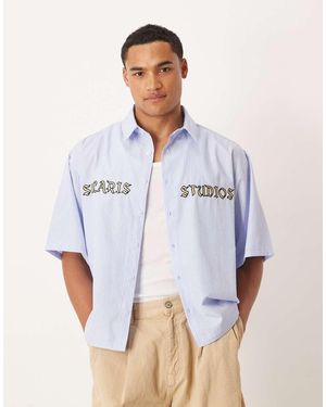 ASOS Oversized Overhemd Met Borduursel - Wit