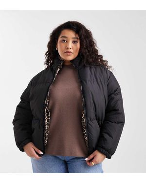 Brave Soul Omkeerbaar Kort Pufferjack - Zwart