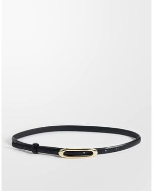 Gina Tricot Smalle Taille Riem Met Ovale Gesp - Grijs