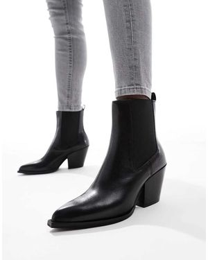 OFF THE HOOK Botines Negros De Estilo Wéstern De Cuero Marlow De