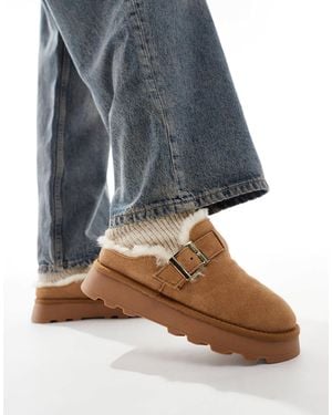 South Beach – mules aus echtem schaffell - Blau