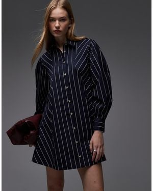 ASOS Smock Shirt Mini Dress - Blue