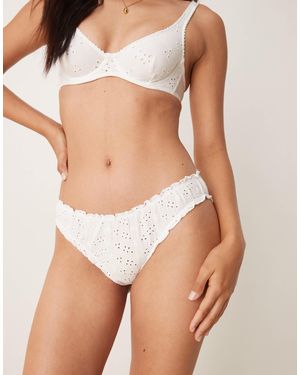 Free People Frilly Broderie Trousers - White