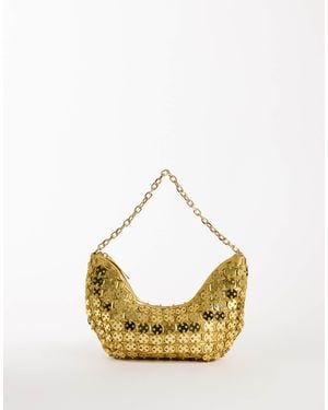 TOPSHOP Stellan Sequin Medium Scoop Shoulder Bag - Metallic