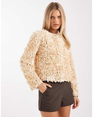 Miss Selfridge Petal Detail Jacket - Natural