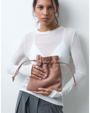 ASOS Suede Pouch Grab Bag - Brown