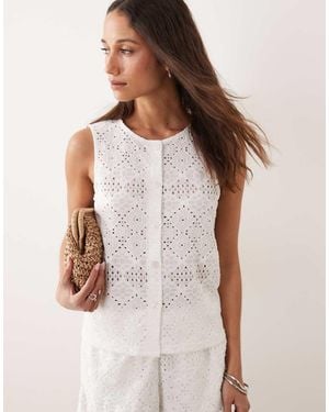 Jdy Lace Details Vest Co-ord - White
