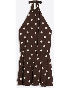 Bershka Mini Polka Dot Dress - White
