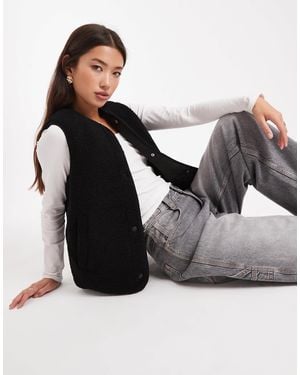 New Look Borg Vest - Black