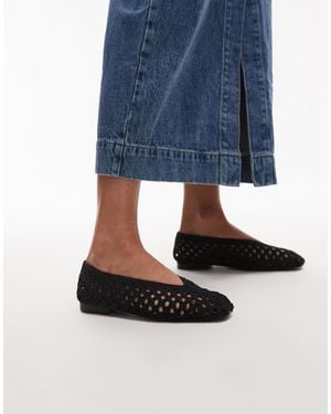 TOPSHOP – beatti – flache, gewebte schuhe - Blau