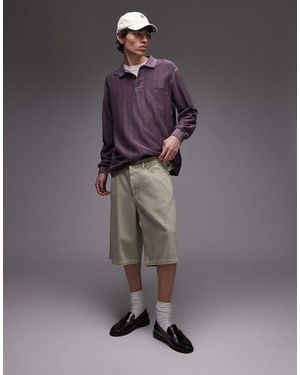 TOPMAN Washed Twill Shorts - Grey