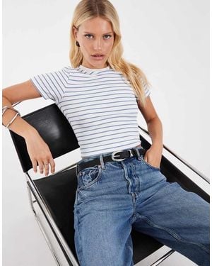 ONLY T-Shirt Met Lichtblauwe Strepen