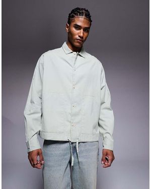 ASOS Boxy Oversized Corduroy Shirt - Grey