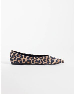 ASOS Lari spitze ballerinas mit leopardenmuster - Weiß