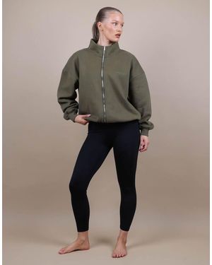 SIMMI Bronte Zip Through Funnel Neck Sweatshirt - Green