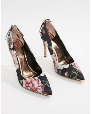 Ted Baker Floral Heeled Pumps - Black
