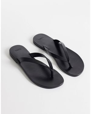 Mango – zehenstegsandalen aus 100% leder - Blau