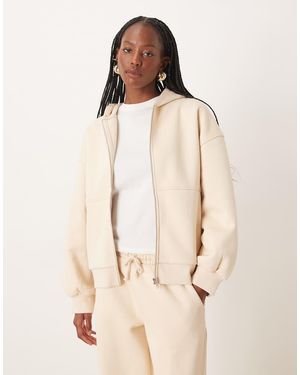 ASOS Premium 500gsm Zip Through Hoodie - Natural