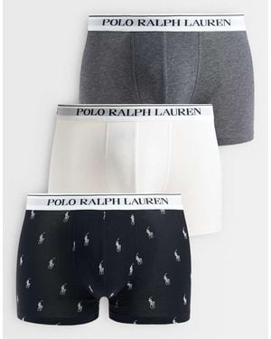 Polo Ralph Lauren 3 Pack Logo Waistband Trunks - Grey