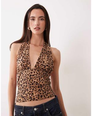 Miss Selfridge Halter Neck Top - Brown