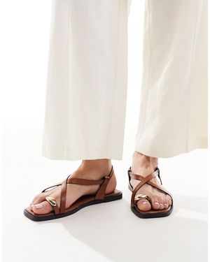 New Look Sandalen Met Teenlus En Metalen Detail - Wit