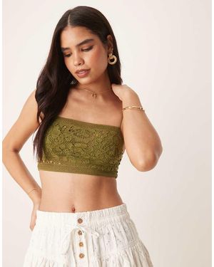 Free People Lyra Lace Bralet - Green