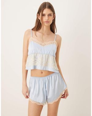 KAT THE LABEL Frida Bridal Lace Detailing Shorts - White