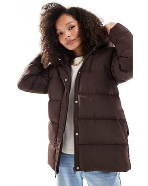 Threadbare Halflang Puffer Jack - Bruin